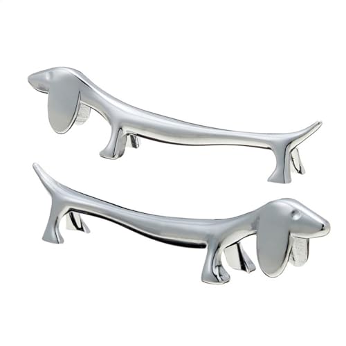 TQEBWUS 3er Essstäbchenablage Messerbank - Essstäbchen Ablage In Süßes Dackel-Design, 9x2.5 Cm Edelstahl Gabel Stand Für Besteck, Besteck, Messer, Edel Versilbert, Anlaufgeschützt, Spülmaschinenfest von TQEBWUS