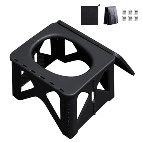 TQEBWUS Camping Toilette - Klapphocker Campingtoilette für Erwachsene - Toilettensitz Bank Outdoor Töpfchen Für Erwachsene Kinder Autofahrt Wohnmobilreisen Zubehör Strandzelt Wandern Angeln von TQEBWUS