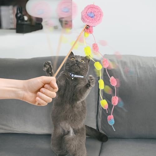 TQEBWUS Katzenstab Spielzeug - Spielzeug Gegen Langeweile Für Kätzchen Mit Lutscherform,Interaktiver Spielreizstab mit Glocke zur Bereicherung und Bewegung für Katzen und Kätzchen im Innen TQEBWUS Katzenstab Spielzeug - Spielzeug Gegen Langeweile Für Kätzchen Mit Lutscherform,Interaktiver Spielreizstab mit Glocke zur Bereicherung und Bewegung für Katzen und Kätzchen im Innen von TQEBWUS
