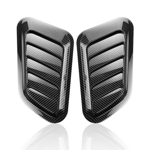 Lufteinlass Schaufel, 2 Stück Universal Lufteinlass Schaufel, Kohlefaser Lufteinlass Schaufel, Car Dekorative Luftstrom Ansaugschaufel Turbo Motorhaube, für Auto dekorative, Schwarz von TQPUWT