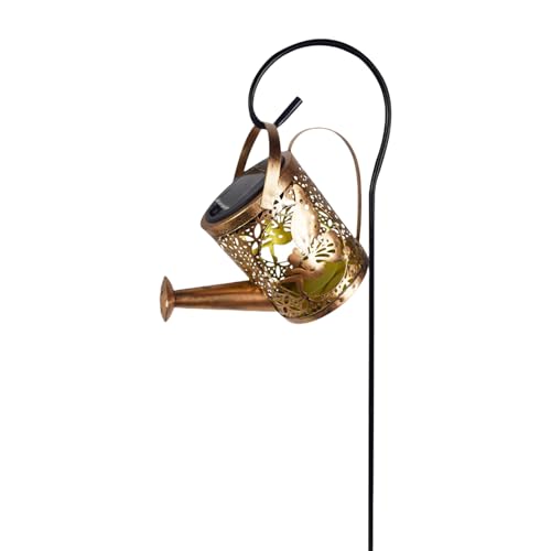 TQUXNGA Solar Außenleuchte Gießkanne Form Hofdekoration Lichter Eisen Textur Solarlampen Geeignet für Weg und Rasen Hof und Terrasse Beleuchtung von TQUXNGA