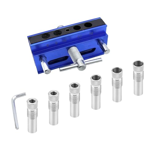 Zentrierdübelvorrichtung Plus breite Holzdübelvorrichtungs-Kits Bohrvorrichtung für gerade Löcher 6 Bohrführungsbuchsen Set Zentrierdübelvorrichtung Zentrierdübelvorrichtung Plus breite Holzdübelvorrichtungs-Kits Bohrvorrichtung für gerade Löcher 6 Bohrführungsbuchsen Set Zentrierdübelvorrichtung von TQUXNGA