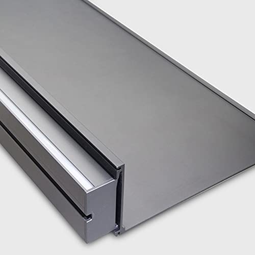 Schwebende Wandregale, doppelseitiges Wandregal aus Aluminium mit warmem LED-Licht for Pflanzenregale oder Bücherregale(Grå,120cm) von TQVLNMCR