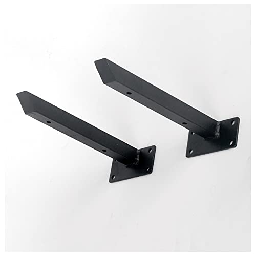 TQVLNMCR 1 Packung mit 2 Regalhalterungen, Schwarze schwebende Regalhalterung, Retro-Wandregalhalterung, quadratische DIY-Regalhalterung aus Metall, mit passenden Schrauben und Ankern(15cm/5.9in) von TQVLNMCR