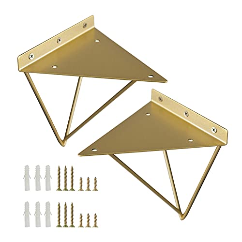 TQVLNMCR 2X Regalhalterungen Weißes Dreieck, Metall-Haarnadel-Regalhalterungen, Hochleistungs-Halterungen for schwebende Regale, Wandregalhalterungen + Schrauben + Anker(Y,15x17cm/5.9 * 6.7in) von TQVLNMCR