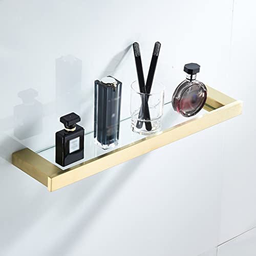 TQVLNMCR Duschregal Badezimmerregal Schweberegale Spiegelfront Kosmetik-Hautproduktaufbewahrung Shampoo-Organizer-Regal Wandmontiertes Gewürzregal Küchenregale(Square Rack 50Cm Glass) von TQVLNMCR