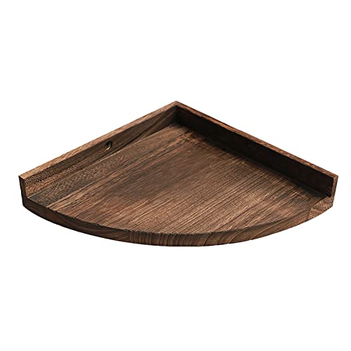 TQVLNMCR Eckregale, Holz, schwebendes Regal, Dreieckhalterung, Eckständer for Schlafzimmer, Wohnzimmer, Badezimmer, Küche, Büro, Eckregal, karbonisiert, schwarz(13.65 in) von TQVLNMCR