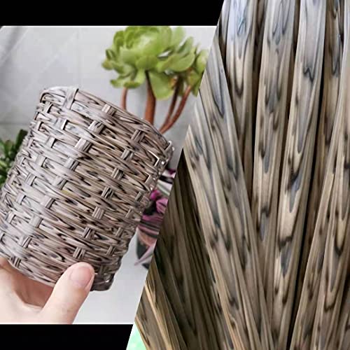 TQVLNMCR Reparaturmaterial Aus Korbgeflecht, Rattan-Möbelbefestigungsset, 500 G, 70 M, Graues, Flaches, Gewebtes Kunststoffmaterial Zum Stricken Und Reparieren Von Rattan-Stuhl- Und Tischkörben/F/8M von TQVLNMCR