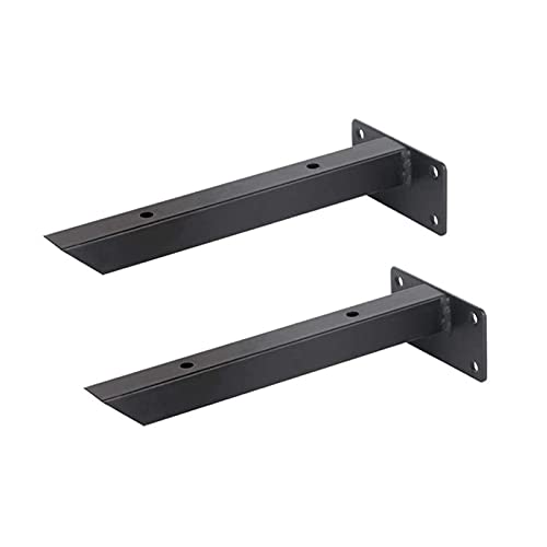 TQVLNMCR Schwebende Regalhalterung, schwarz, strapazierfähig, 2 T-förmige Industrie-Regalhalterungen, for DIY Wandregalhalterungen, mit passenden Schrauben und Ankern(20cm/7.9in) von TQVLNMCR