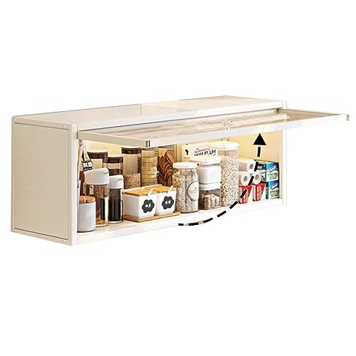 TQVLNMCR Schwebende Wandregale, Küchenaufbewahrungsschrank mit Klapptüren, Kleiner Hängeschrank for Wohnzimmer, Schlafzimmer, Badezimmer(50 * 30 * 17cm) von TQVLNMCR