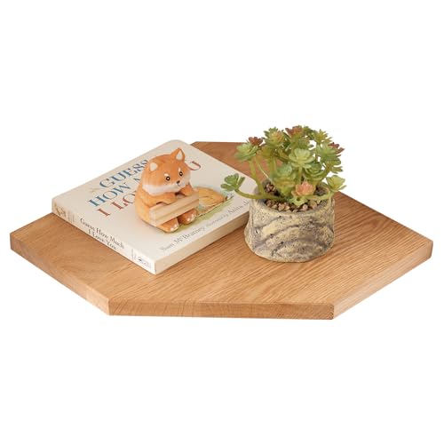TQVLNMCR Schwebendes Eckregal aus Eiche mit verstecktem Kabelkanal, Eckregale aus Massivholz zur Wandmontage for Badezimmer, Küche, Schlafzimmer, Wohnzimmer(9.85 inch) von TQVLNMCR