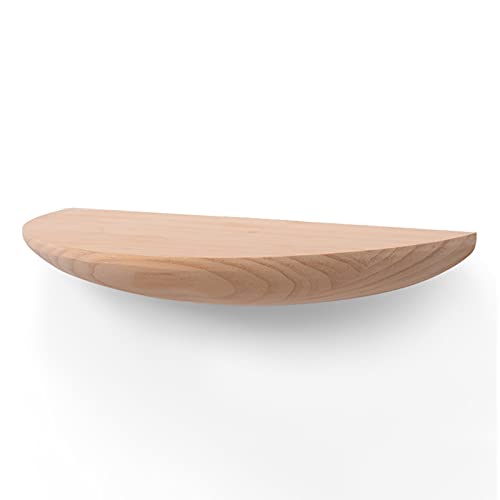 TQVLNMCR Schwebendes Eckregal im rustikalen Landhausstil aus massivem Kiefernholz zur Wandmontage im Schlafzimmer, Wohnzimmer, Badezimmer. Kleine, halbrunde, runde Regale.(W,21cm(8.2in)) von TQVLNMCR