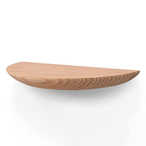 TQVLNMCR Schwebendes Eckregal im rustikalen Landhausstil aus massivem Kiefernholz zur Wandmontage im Schlafzimmer, Wohnzimmer, Badezimmer. Kleine, halbrunde, runde Regale.(W,40cm(15.7in)) von TQVLNMCR