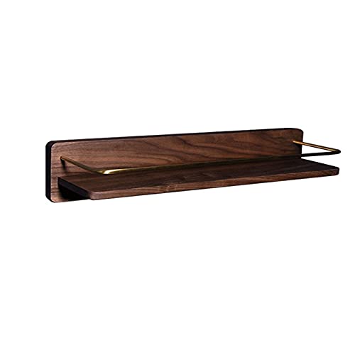 TQVLNMCR Schwebendes Regal Wandregal aus Holz Lagerregal Badezimmer Toilettenkommode Regal Multifunktionales Toilettenregal Einfach zu installierender Handtuchhalter aus Messing(No Towel Rack,32cm) von TQVLNMCR