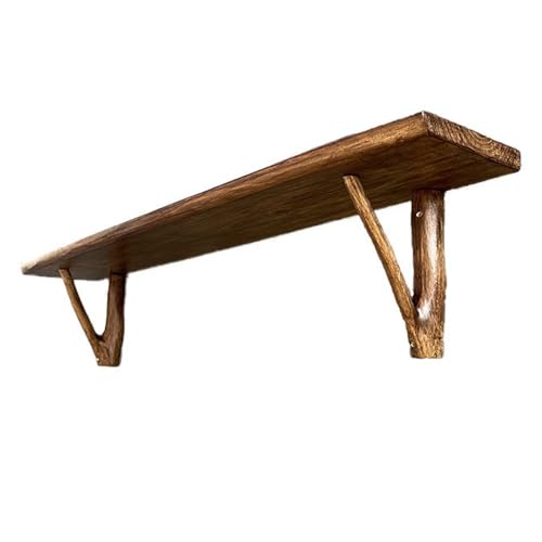 TQVLNMCR Schwebendes Regal aus Massivholz, zur Wandmontage, dekoratives Lagerregal for die Küche mit Halterungen und Schrauben, Starke Tragfähigkeit(40x(13-17) cm) von TQVLNMCR