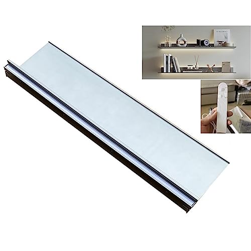 TQVLNMCR Tragbares USB-Ladegerät, LED-Licht, schwebendes Regal, 1er-Set, lichtemittierende Metallregale zur Wandmontage, beleuchteter Ausstellungsständer(White Light,80cm/31in) von TQVLNMCR