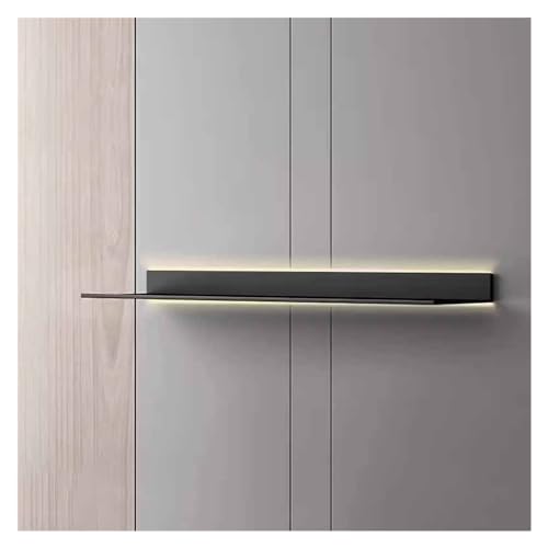 TQVLNMCR Wandregal, Breite 2,95 Zoll, schwebendes Ausstellungsregal mit eingebautem beleuchtetem LED-Licht und Transformator, an der Wand montierte lichtemittierende Metallregale(I,100cm/39.4in) von TQVLNMCR