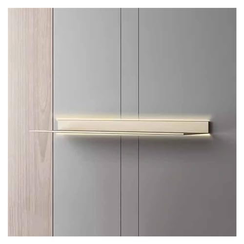 TQVLNMCR Wandregal, Breite 2,95 Zoll, schwebendes Ausstellungsregal mit eingebautem beleuchtetem LED-Licht und Transformator, an der Wand montierte lichtemittierende Metallregale(Y,40cm/15.7in) von TQVLNMCR