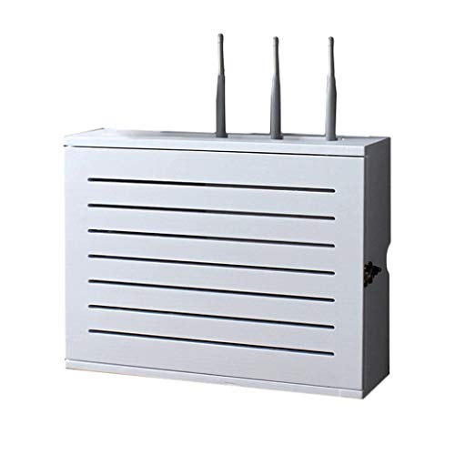 TQVLNMCR Weißes WiFi-Router-Aufbewahrungsregal, an der Wand montiertes schwebendes Regal for die Kabelverarbeitung und -vermessung, Innendurchmesser(Inner Diameter 34cm) von TQVLNMCR