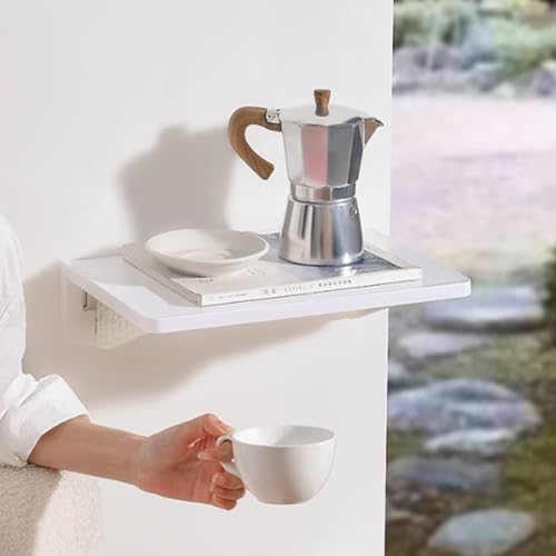 TQVLNMCR Zusammenklappbares schwebendes Regal aus Kunststoff for kleine Räume, platzsparendes Nachttischregal, Wandregal for Schreibtisch und Tisch, selbstklebend, for Küche und Schlafzimmer von TQVLNMCR