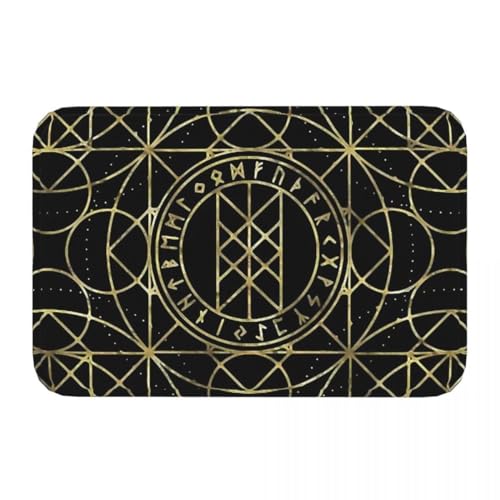 TQWSVUM Matrix des Schicksals Fußmatte - Nordische Mythologie 3D-Gedruckter Wikinger Teppich Waschbare Teppiche - Handgemachte Outdoor Willkommensmatte Dekorationspads(40CMx60CM) von TQWSVUM