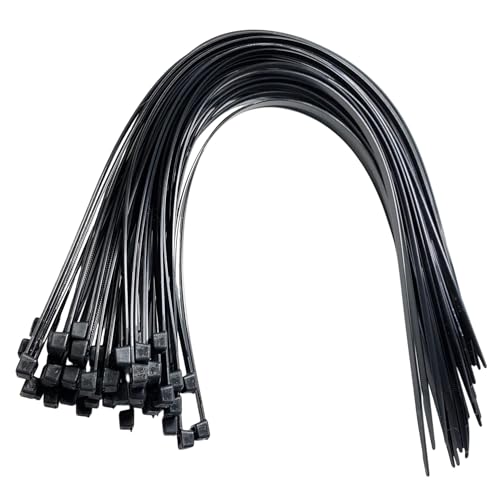 50 Stück Kabelbinder schwarz und weiß, schwarz, 9.0mmx550mm von TR
