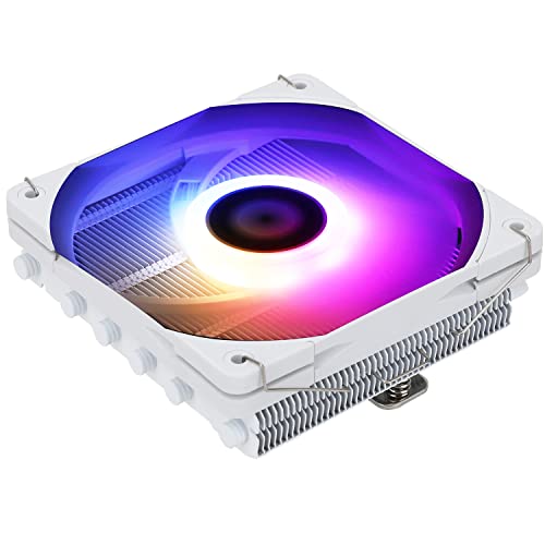 TR AXP120-X67 White ARGB Low Profile CPU Luftkühler mit 120mm TL-C12015W-S PWM Lüfter, 6 Heatpipes, Höhe 67mm, für AMD AM4 AM5/Intel 1700/1150/1151/1155/1200/2011 von TR