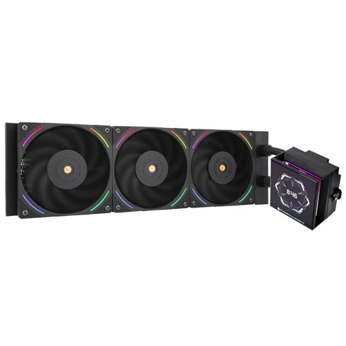TR Hyper Vision 360 ARGB CPU AIO Flüssigkühler, IPS-LCD-Display mit 480 x 480 Auflösung, für AM5/Intel LGA1851/1700, 3,95 Zoll LCD Bildschirm Absorbierende Magnete für Bilder von TR