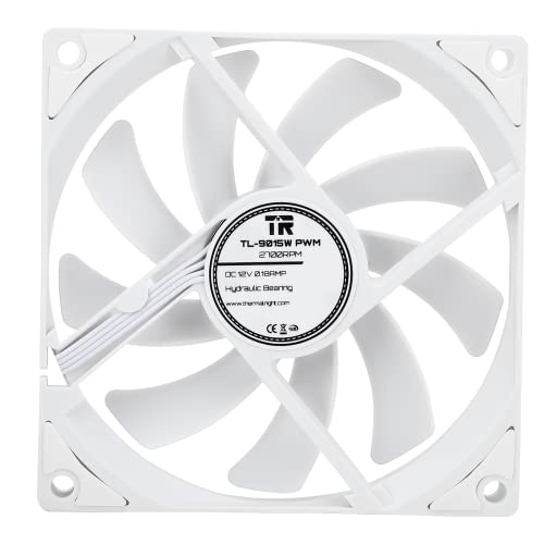 TR TL-9015W CPU-Kühler, 90 mm PC PWM Lüfter, Leiser Lüfter für PC-Gehäuse, 15 mm dünner Desktop-Lüfter, Geschwindigkeit bis zu 2700 U/min von TR