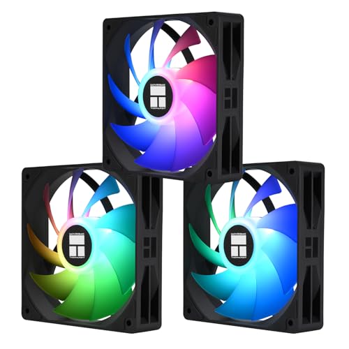 TR TL-C12C-X28-S X3, Lüfter mit 28 mm Dicke, leiser Kühler, 12 cm, Desktop-CPU-Lüfter, ARGB-LED-Licht, geräuscharm, geeignet für das Chassis von TR