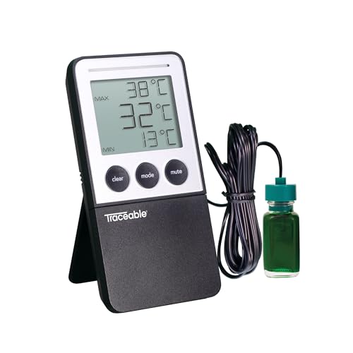 Cole-Parmer Traceable Kühlschrank/Gefrierschrank-Digitalthermometer – Medizin- und Wissenschaftsthermometer – LCD, -50 °C bis 70 °C / -58 °F bis 158 °F, 1 Flaschen-Temperatursonde Cole-Parmer Traceable Kühlschrank/Gefrierschrank-Digitalthermometer – Medizin- und Wissenschaftsthermometer – LCD, -50 °C bis 70 °C / -58 °F bis 158 °F, 1 Flaschen-Temperatursonde von TRACEABLE