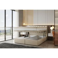 Bond Boxspringbett 180 x 200 mit Bettkasten mit Matratze Hellbeige - Trada von TRADA