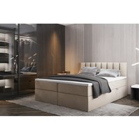 Palermo Boxspringbett 200x200 mit Bettkästen H3 Matratze Hellbeige - Trada von TRADA