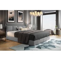Royal Boxspringbett 180x200 Grau mit Bettkasten Bonell Matratze H3 Topper - Trada von TRADA