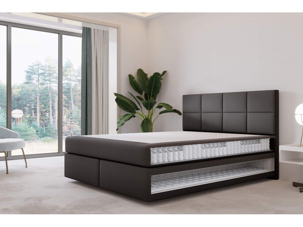 TRADA Boxspringbett MALLORCA 200x200 - Taschenmatratze Matratze - Elegant Bett (Bett + Matratze), Mit 2 Matratzen & schwebendem Bett-Effekt von TRADA