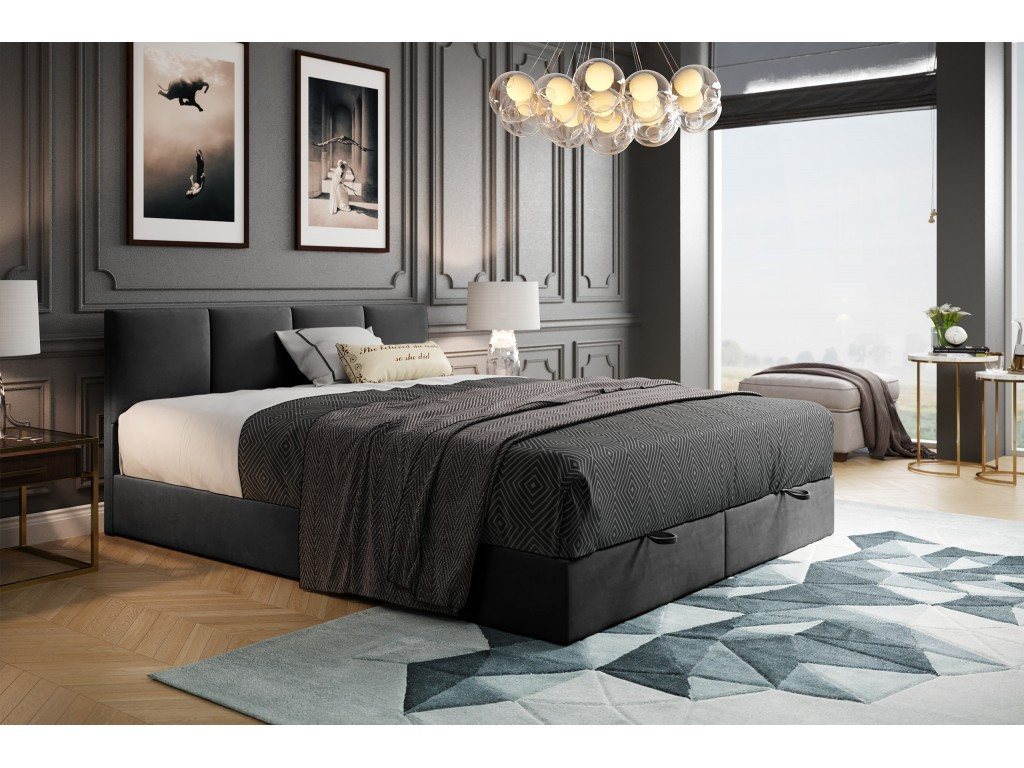 TRADA Boxspringbett ROYAL mit Bettkasten und Topper - Bett mit Bonellmatratze (Bett+Topper, Boxspringbett mit Topper), mit zwei Bettkasten und Topper von TRADA