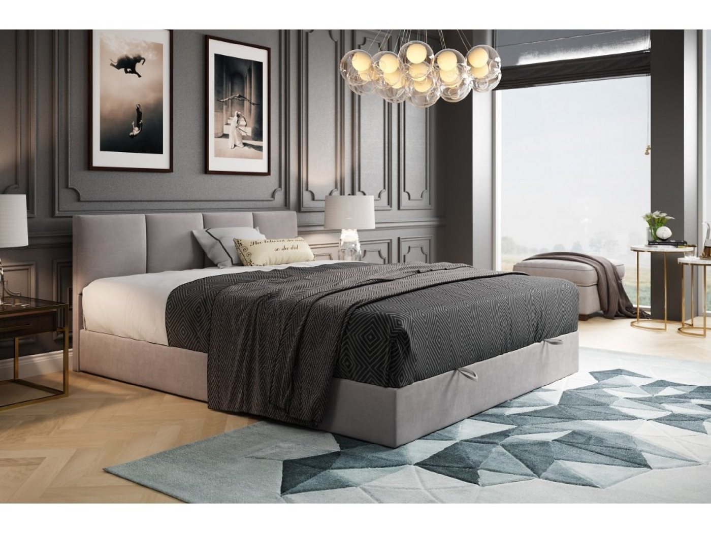 TRADA Boxspringbett ROYAL mit Bettkasten und Topper - Bett mit Bonellmatratze (Bett+Topper, Boxspringbett mit Topper), mit zwei Bettkasten und Topper von TRADA