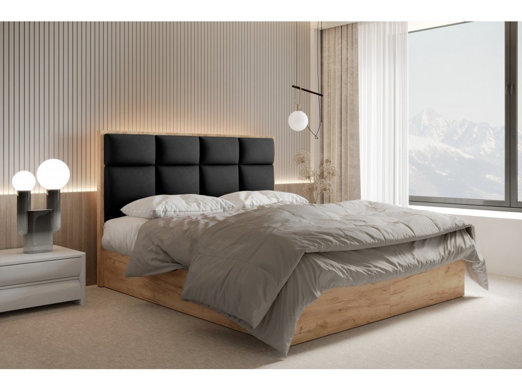 TRADA Boxspringbett SELVA 140x200 - Taschenmatratze Matratze - Elegant Bett mit Topper (Bett + Matratze + Topper), Mit seitlich öffnenden Bettkästen von TRADA