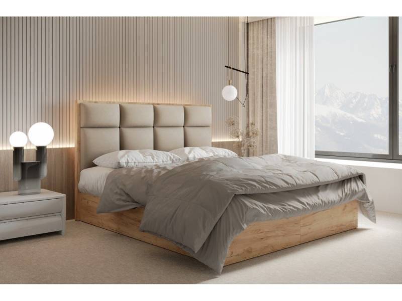 TRADA Boxspringbett SELVA 140x200 - Taschenmatratze Matratze - Elegant Bett mit Topper (Bett + Matratze + Topper), Mit seitlich öffnenden Bettkästen von TRADA