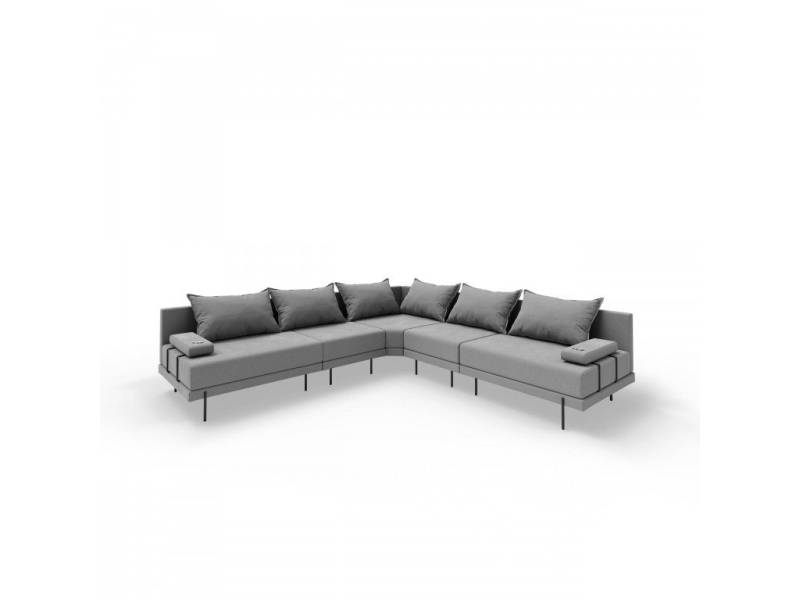 TRADA Gartenlounge-Set Gartensofa L beständig gegen Sonnenlicht & Wasser - Grau, Gartensofa mit 2 Getränkehaltern TRADA Gartenlounge-Set Gartensofa L beständig gegen Sonnenlicht & Wasser - Grau, Gartensofa mit 2 Getränkehaltern von TRADA