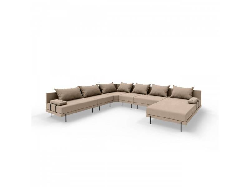 TRADA Gartenlounge-Set Gartensofa beständig gegen Sonnenlicht & Wasser - Beige, Gartensofa mit 2 Getränkehaltern TRADA Gartenlounge-Set Gartensofa beständig gegen Sonnenlicht & Wasser - Beige, Gartensofa mit 2 Getränkehaltern von TRADA