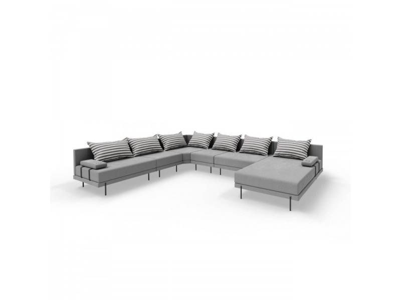 TRADA Gartenlounge-Set Gartensofa beständig gegen Sonnenlicht & Wasser - Beige, Gartensofa mit 2 Getränkehaltern TRADA Gartenlounge-Set Gartensofa beständig gegen Sonnenlicht & Wasser - Beige, Gartensofa mit 2 Getränkehaltern von TRADA