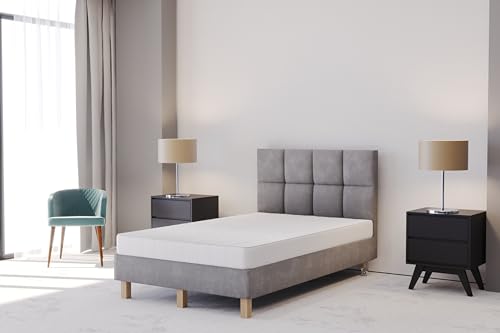 TRADA Hotelbett Polsterbett Boxspringbett Dubai mit Matratze Komplett (120 x 200 cm, Grau) von TRADA