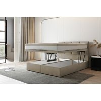 Tropea Boxspringbett 180 x 200 mit Bettkasten mit Matratze Beige - Trada von TRADA