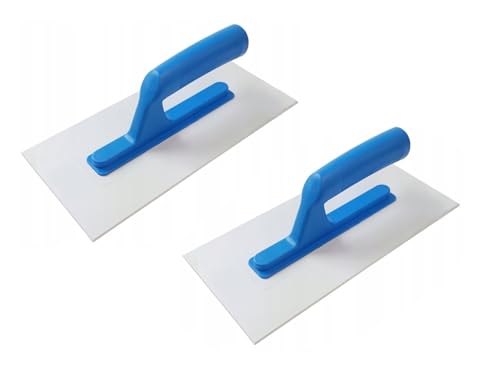 2 x Kunststoffkelle ABS 27,9 cm Rendering Texturierung Decklack Zement Schwimmerkelle 280 x 140 x 3 mm (Blau) von TRADE 4 YOU LTD