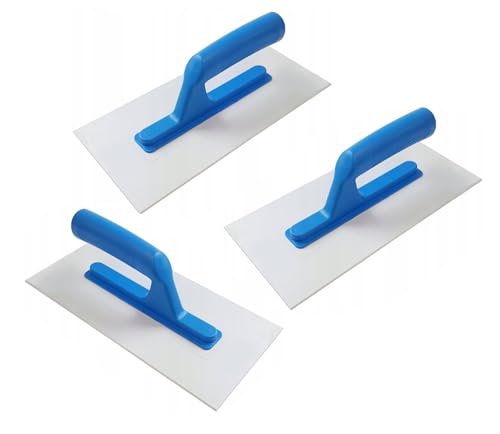 3 x Kunststoffkelle ABS 27,9 cm Rendering Texturierung Decklack Zement Schwimmerkelle 280 x 140 x 3 mm (Blau) von TRADE 4 YOU LTD