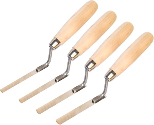 4 x Fingerspitzkellen-Set 8 10 12 14 mm flache Feder Edelstahl Tuck Set mit Holzgriff (1,2 m) von TRADE 4 YOU LTD