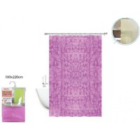Trade Shop Traesio - wasserdichter duschvorhang badewanne rosa/fuxia 180X220 cm mit ringen 52131 von TRADE SHOP TRAESIO
