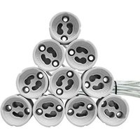 Trade Shop - 10 STÜCK GU10 FASSUNG FÜR 220V KERAMIK-EINBAUSTRAHLERHALTER GU10-100 - von TRADE SHOP TRAESIO