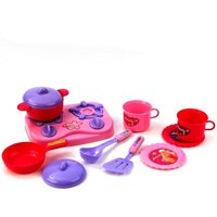 Trade Shop - 11-TEILIGES KÜCHEN-SET FÜR MÄDCHEN MIT HERD KOCHGESCHIRR TÖPFEN UND PFANNEN SPIELZUBEHÖR - von TRADE SHOP TRAESIO